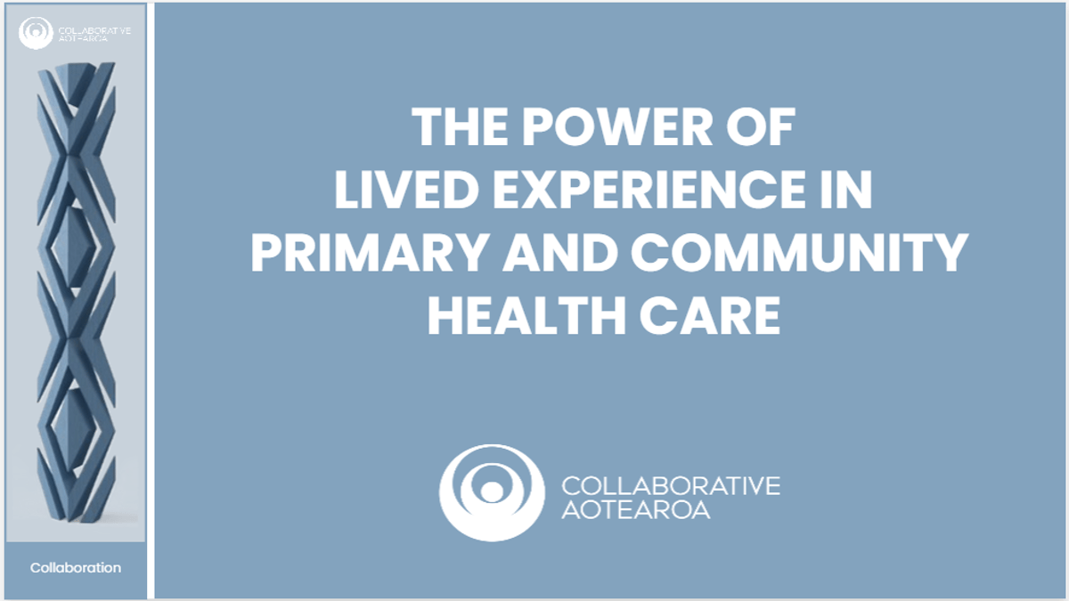 The Power of Lived Experience in Primary and Community Care toolkit