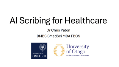 AI Scribing for Healthcare Seminar Slides 30 Oct 2024